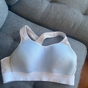 White and Blue Sports Bra
